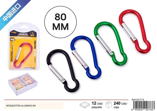 [02773] Mosquetón de aluminio 8 # 1 pieza - Accesorios de ferretería