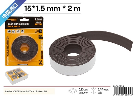 [02795] Banda magnética 1.5*15 mm*2 m - Accesorios de ferretería
