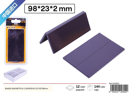 [02802]  Banda magnética con adhesivo 2.0*23*98 mm - Accesorios ferretería