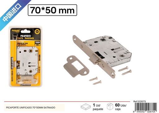 [02875] Picalpor unificado en níquel cepillado 70x50mm - Accesorios de puerta