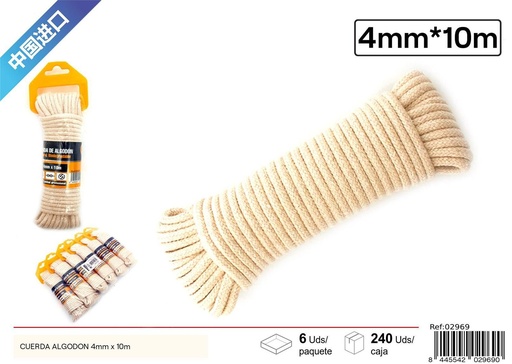[02969] Cuerda de algodón 4mm x 10m - Cordeles y cuerdas