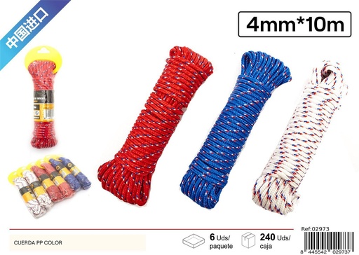 [02973] Cuerda PP Color 4mm x 10m - Accesorios de Ferretería