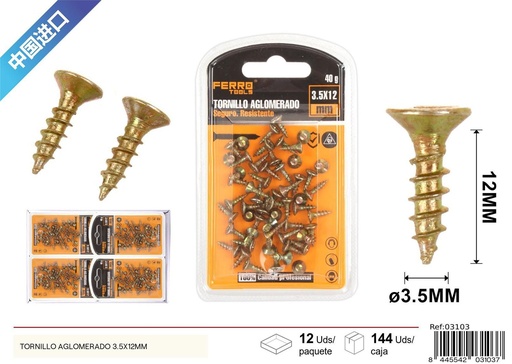 [03103] Tornillo aglomerado 3.5X16 mm - Accesorios de ferretería