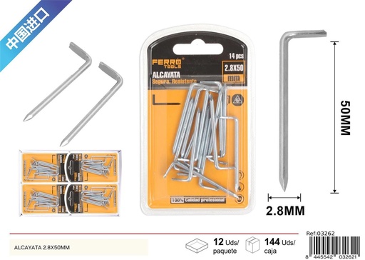 [03262] Alcayata 2.8x50mm - Accesorios de ferretería