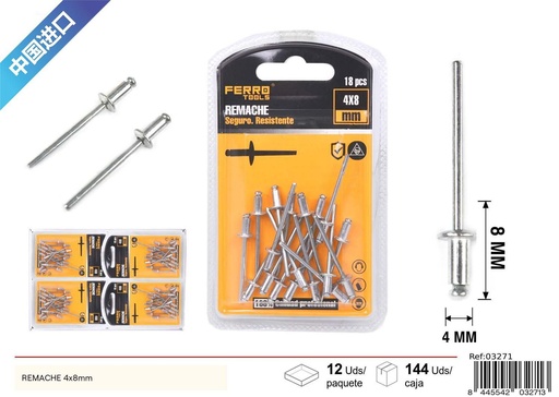 [03271] Remache 4x8mm - Accesorios de ferretería