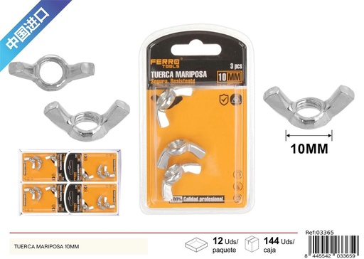 [03365] Tuerca mariposa 10mm - Accesorios de ferretería