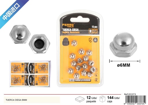 [03373] Tuerca ciega 6mm - Accesorios de ferretería