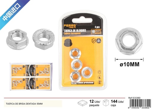 [03380] Tuerca de brida dentada 10mm - Accesorios de ferretería