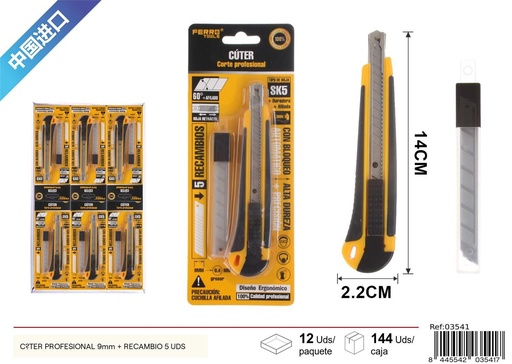 [03541] Cúter profesional SK5 9mm 5 hojas - Herramientas de ferretería