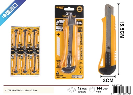 [03557] Cúter profesional 18mm 0.5mm - Herramientas de ferretería