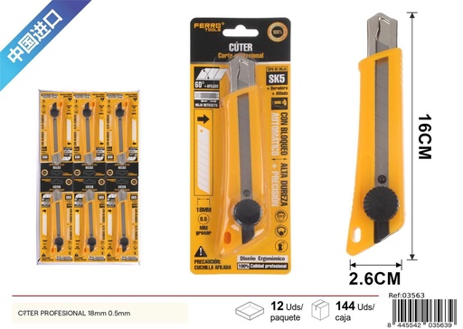[03563] Cutter profesional S701-18mm SK5 0.5mm - Herramientas de ferretería