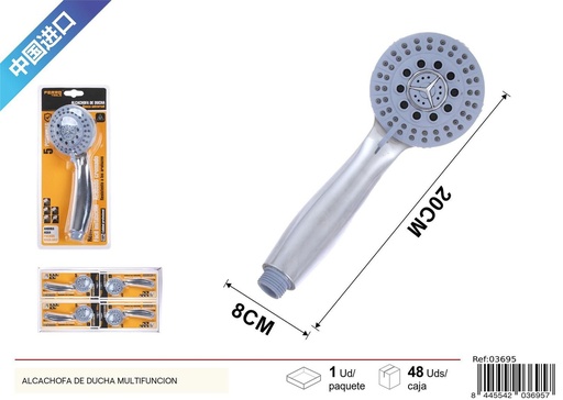 [03695] Alcachofa de ducha gris claro de cinco funciones - Accesorios de baño