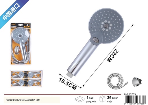 [03735] Set de ducha con manguera 1.5 m - Accesorios de baño