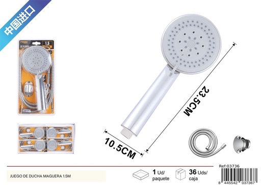 [03736] Set de ducha con manguera 1.5 m - Accesorios de baño