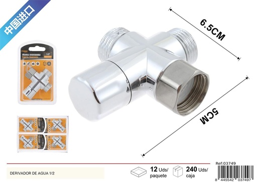 [03749] Válvula desviadora macho hembra 1/2 - Accesorios de plomería