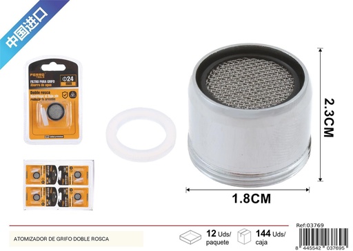 [03769] Atomizador de grifo doble rosca - Accesorios de fontanería
