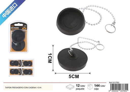[03785] Tapón fregadero con cadena 1-3/4 2 piezas - Accesorios de fontanería