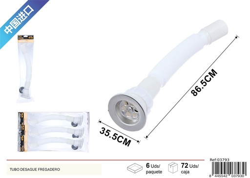 [03793] Tubo de desagüe con sello de goma 1-1/2 - Accesorios de fontanería