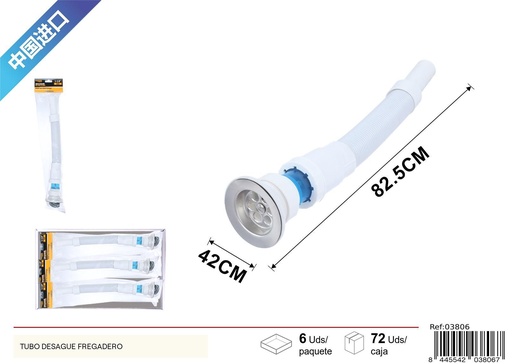 [03806] Tubo de Desagüe con Sello de Goma 1-1/4 - Accesorios de fontanería