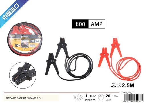 [04001] Batería para coche 800AMP 2.5M - Accesorios para coche