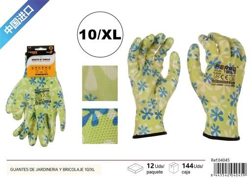 [04045] Guantes de jardinería y bricolaje grado A 39G GN+FP talla XL - Herramientas de ferretería