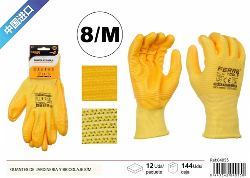 [04055] Guantes de jardinería y bricolaje 8/M - Accesorios de ferretería