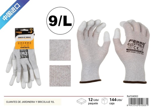 [04083] Guantes de jardinería y bricolaje (set de 9/L) - Accesorios de ferretería