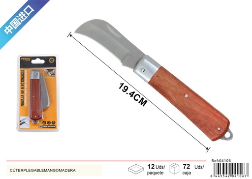 [04106] Cúter plegable mango madera - Herramientas de ferretería