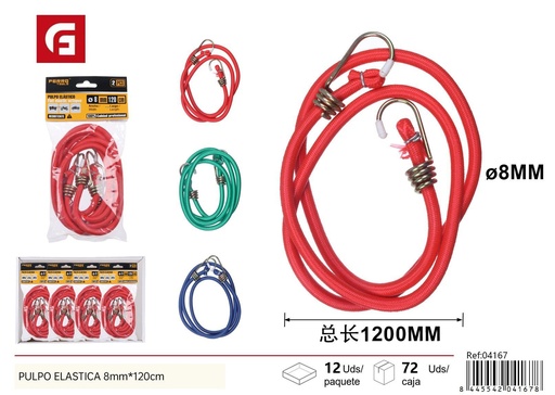 [04167] Pulpo elástico 8 mm x 120 cm 2 pcs - Accesorios para coches