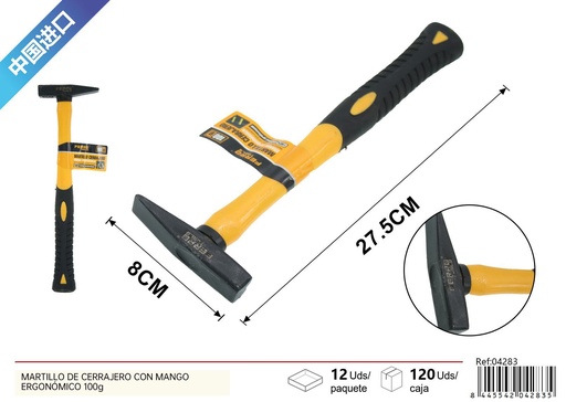 [04283] Martillo de cerrajero con mango ergonómico 100g - Herramientas para carpintería