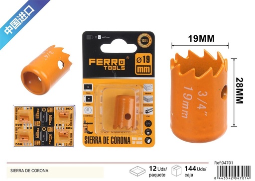 [04701] Sierra de corona 19mm - Herramienta de ferretería