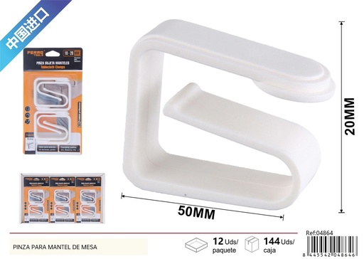[04864] Pinzas para mantel de mesa 4 piezas - Ferretería