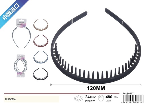[30677] Diadema de acabado mate con dientes - Artículos de belleza
