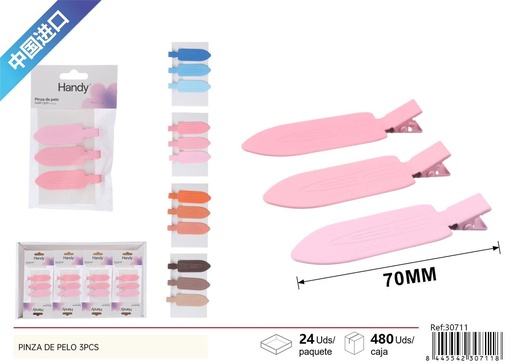 [30711] Pinza de pelo sin marcas 3pcs accesorios para cabello