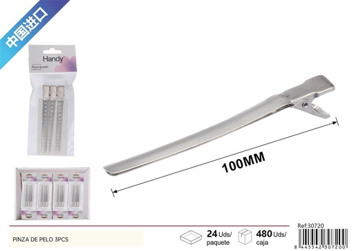 [30720] Pinza de pelo grande 3 pcs - Accesorios de belleza
