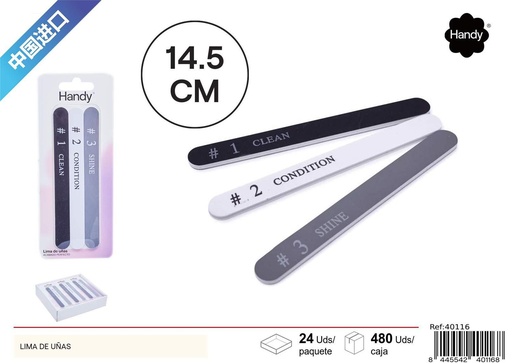 [40116] Lima de uñas (set de 3) - Accesorios de belleza