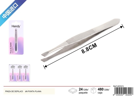 [40321] Pinza de depilación punta plana