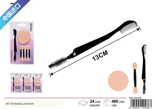 [40436] Set de maquillaje 6 piezas - Accesorios de belleza