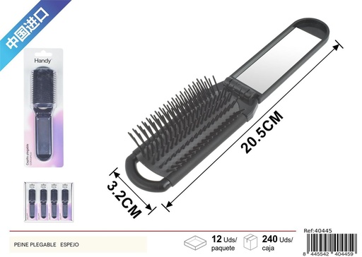 [40445] Peine plegable + espejo - Accesorios de belleza y cuidado personal