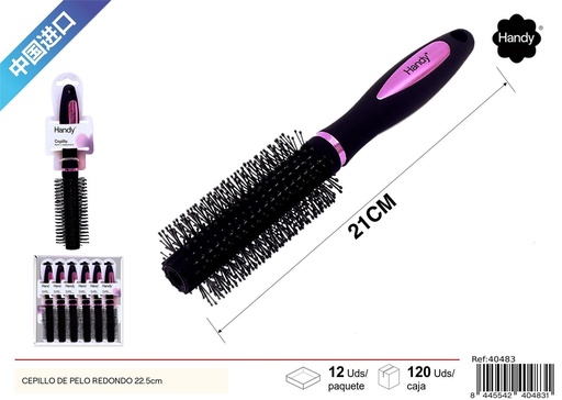 [40483] cepillo de pelo redondo 22.5cm - Accesorios de belleza