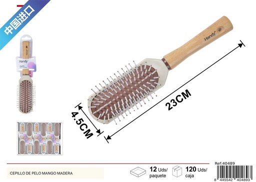 [40489] Cepillo de pelo con mango de madera - Productos de belleza
