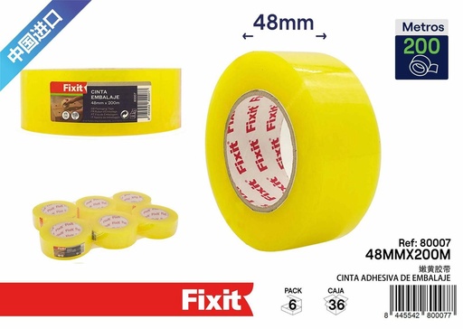 [80007] Cinta de embalaje transparente miel 48mm*200m - Suministros de embalaje