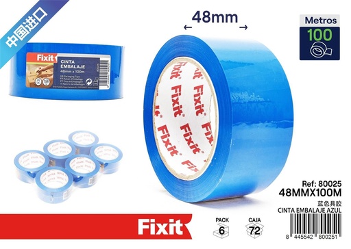 [80025] Cinta de embalaje azul 48 mm*100 m - Material de embalaje
