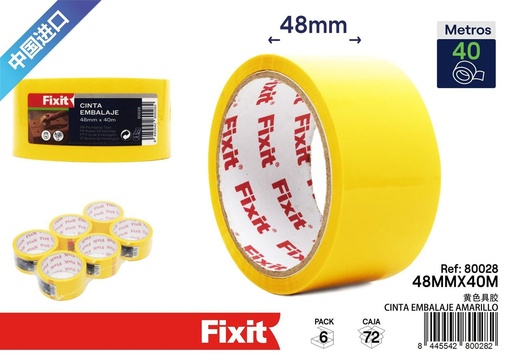 [80028] Cinta de embalaje amarilla 48mm x 40m - Artículos de ferretería