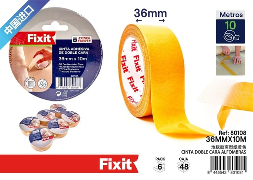 [80108] Cinta adhesiva de malla doble cara extra fuerte 36mm*10m - Herramientas de ferretería