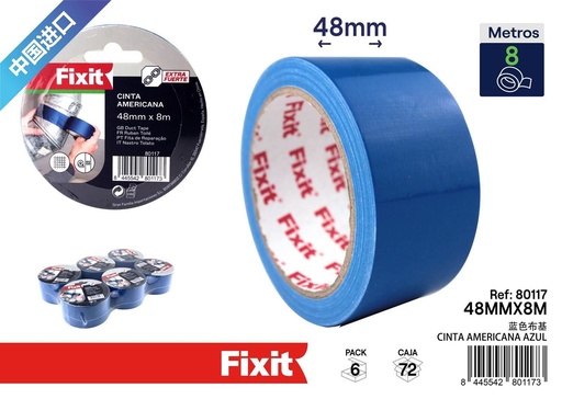 [80117] Cinta americana azul 48mmx8m - Materiales para manualidades