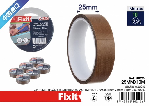 [80215] Cinta de teflón resistente a altas temperaturas 10m - Accesorios de bricolaje