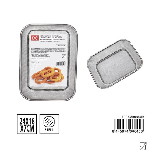 [A000152] Cesta multiusos rectangular 24x18x7 cm - Accesorios de cocina