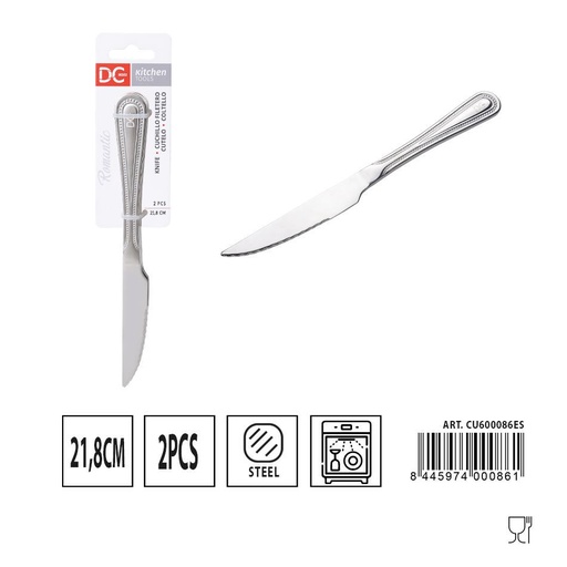[A000450] Cuchillo filetero romántico 2 piezas 21.8 cm - Juego de utensilios de cocina