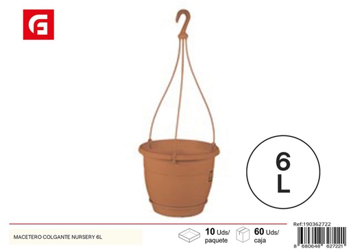 [190362722] Macetero colgante Nursery 6L - Decoración de jardín